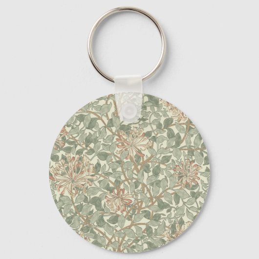 Zachte Groene  William Morris Honeysuckle Sleutelhanger (Voorkant)