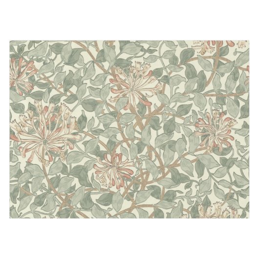 Zachte Groene William Morris Honeysuckle Tafelkleed (Voorkant (Horizontaal))