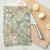 Zachte Groene  William Morris Honeysuckle Theedoek (Quarter Fold)