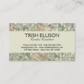 Zachte Groene William Morris Honeysuckle Visitekaartje (Achterkant)