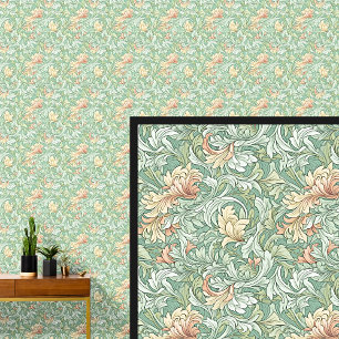 Zachte Groenen & Oranje Art Nouveau Behang