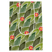 Zachte groovy hippie rode groene madeliefjes bloem medium cadeauzakje (Achterkant)