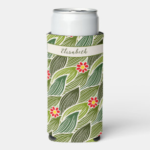 Zachte groovy hippie rode groene madeliefjes bloem seltzer blikjeskoeler