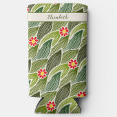 Zachte groovy hippie rode groene madeliefjes bloem seltzer blikjeskoeler (Voorkant)