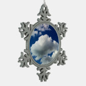 Zachte grote wolk tin sneeuwvlok ornament (Links)