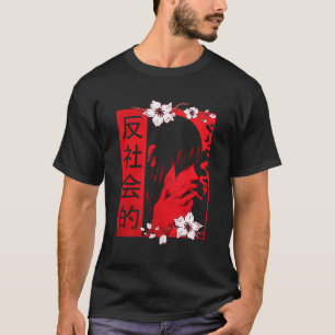 Zachte Grunge Esthetische Antisociale Sad Anime Me T-shirt