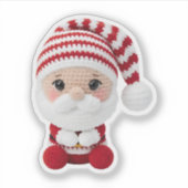 Zachte Haak Santa Kerstmis Sticker (Voorkant)