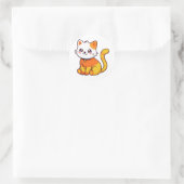 Zachte Halloween Candy Corn Kat Herfst Sticker (Tas)