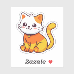 Zachte Halloween Candy Corn Kat Herfst Sticker