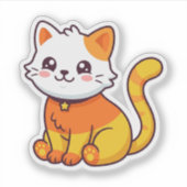 Zachte Halloween Candy Corn Kat Herfst Sticker (Voorkant)