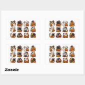 Zachte Halloween Geest Pompoen Heks Retro Sticker (Vel)
