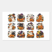 Zachte Halloween Geest Pompoen Heks Retro Sticker (Voorkant)