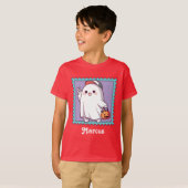 Zachte Halloween Geest Schoolkinderen Custom T-shirt (Voorkant volledig)