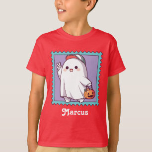 Zachte Halloween Geest Schoolkinderen Custom T-shirt