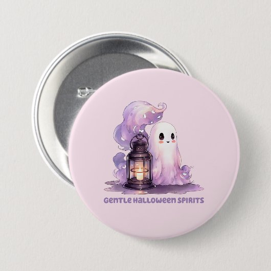 Zachte Halloween Geesten Ronde Button 7,6 Cm (Voorkant /achterkant)