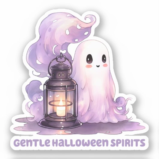 Zachte Halloween Geesten Sticker (Voorkant)