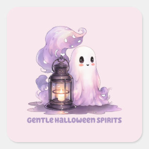 Zachte Halloween Geesten Vierkante Sticker