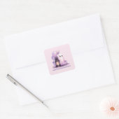 Zachte Halloween Geesten Vierkante Sticker (Envelop)