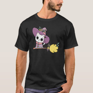 Zachte Halloween Heks Kat Vliegende Kittens Kostuu T-shirt