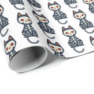 Zachte Halloween kat patroon Cadeaupapier