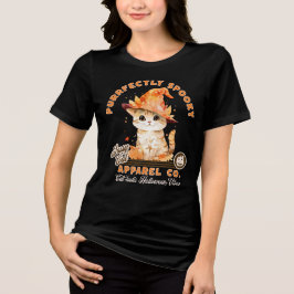 Zachte Halloween Kitty Heksenhoed Purrfect Tri-Blend Shirt