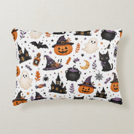 Zachte Halloween naadloos patroon met zwarte katte Accent Kussen