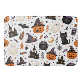Zachte Halloween naadloos patroon met zwarte katte Badmat