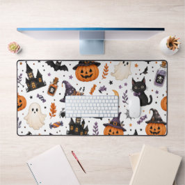 Zachte Halloween naadloos patroon met zwarte katte Bureaumat