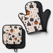 Zachte Halloween naadloos patroon met zwarte katte