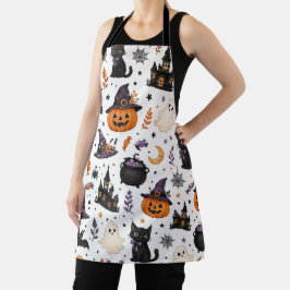 Zachte Halloween naadloos patroon met zwarte katte Schort