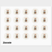 Zachte Halloween Panda Pompoen Ronde Sticker (Vel)