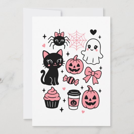 Zachte Halloween-patrooncollage Feestdagenkaart (Voorkant)