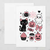 Zachte Halloween-patrooncollage Feestdagenkaart (Voorkant / Achterkant)