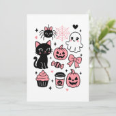 Zachte Halloween-patrooncollage Feestdagenkaart (Staand voorkant)