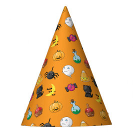 Zachte Halloween print met oranje achtergrond Feesthoedjes