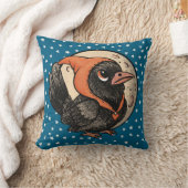 Zachte Halloween Raaf In Oranje Kostuum Maan Sterr Kussen (Deken)