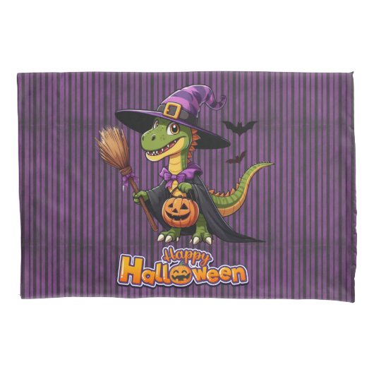 Zachte Halloween Raptor/Dinosaurus Heks Kussensloo Kussensloop (Voorkant)