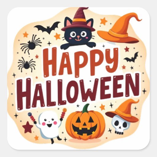 Zachte Halloween-sticker Vierkante Sticker (Voorkant)