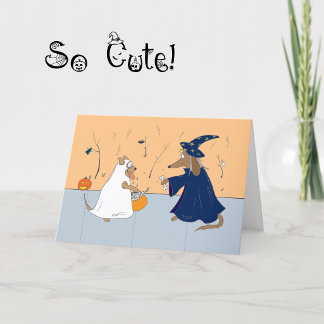 Zachte Halloweenkaart Honden Trick or Treating Car Kaart