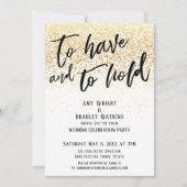 Zachte Hand Om Te Hebben en Te Houden Gouden Confe Kaart (Voorkant)