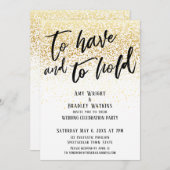 Zachte Hand Om Te Hebben en Te Houden Gouden Confe Kaart (Voorkant / Achterkant)