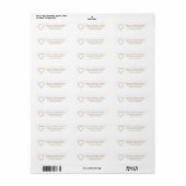 Zachte hart goud witte aangepaste retouradres stic etiket (Full Sheet)