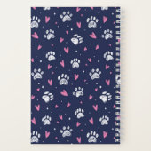 Zachte Hart Huisdier Pootafdruk Patroon Hond Kat L Notitieboek (Achterkant)
