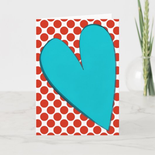 Zachte Hart Kunst Retro Stijl Notitiekaart (Voorkant)