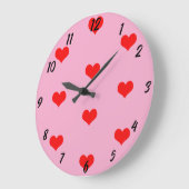 Zachte Hart Patroon Rood Aangepaste Roze Valentijn Grote Klok (Hoek)
