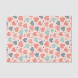 Zachte Hart Retro Kleur Liefde Patroon Valentijnsd Tissuepapier