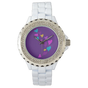 Zachte harten druppelend roze geel blauw paars horloge