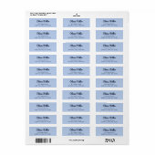Zachte Hemelblauw - Trendy Adreslabel Etiket (Full Sheet)