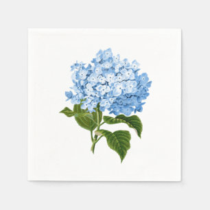 Zachte Hemelblauwe Antieke Hortensia Bloem Servet