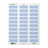 Zachte Hemelblauwe Minimale Adreslabels Etiket (Full Sheet)